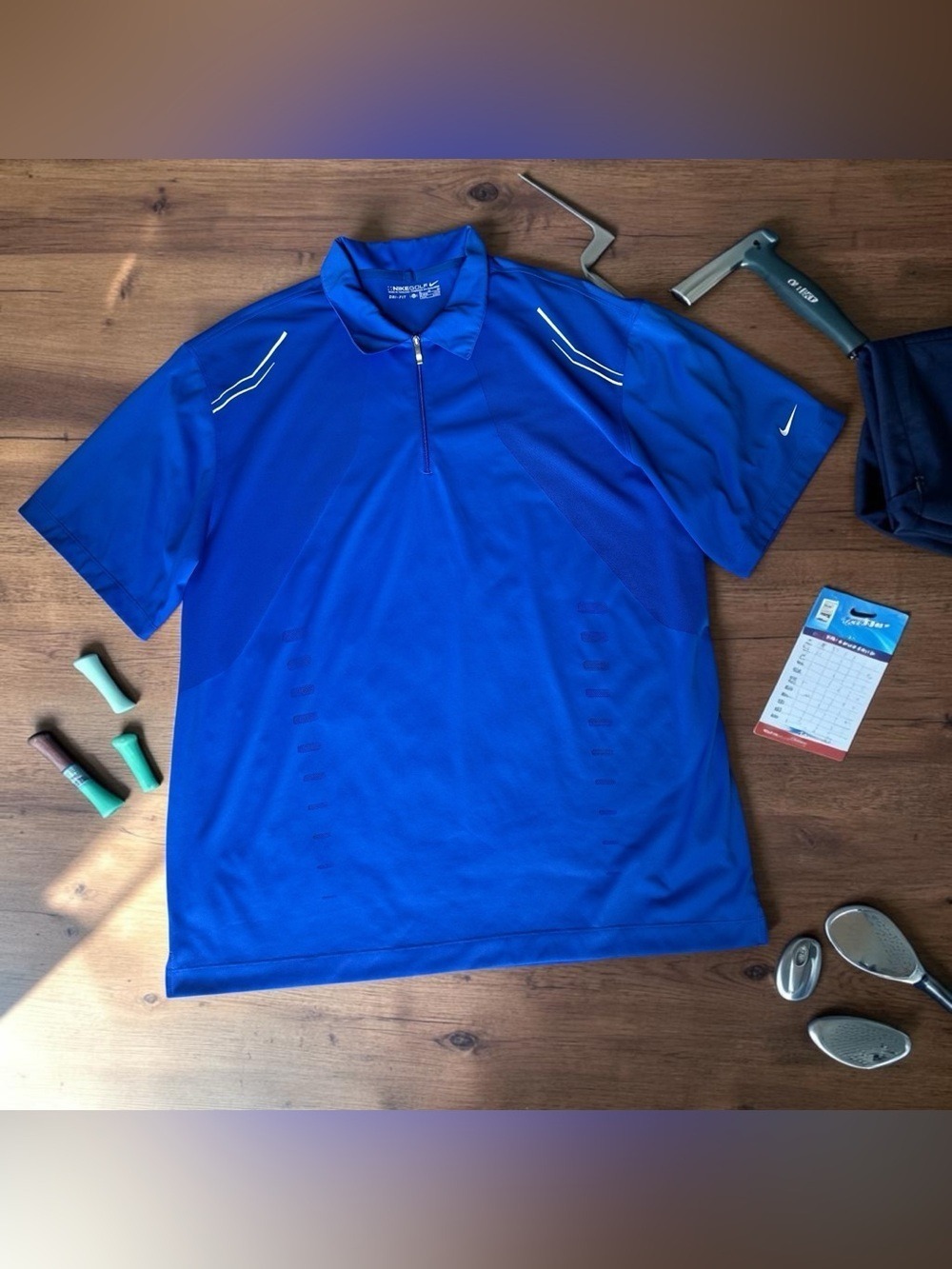 Nike Golf Dri-FIT Tour Performance 1/4 Zip Polo Blue Men’s XL Golf Shirt